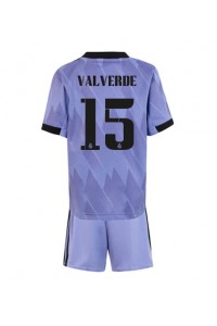 Real Madrid Federico Valverde #15 Babyklær Borte Fotballdrakt til barn 2022-23 Korte ermer (+ Korte bukser)